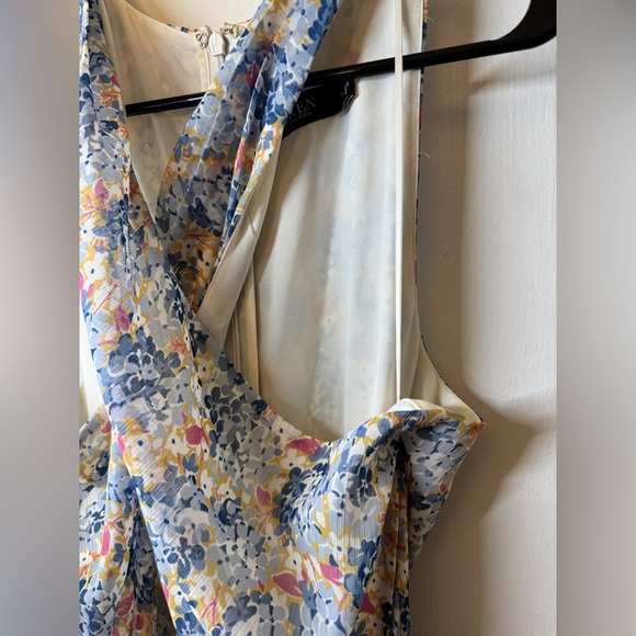 Lauren Ralph Lauren Floral Crinkle Georgette Halter Criss Cross Ruffle Dress 16 - Picture 7 of 16